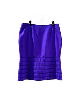 Doncaster Collection Silk Raw Silk Skirt Royal Purple | size 14